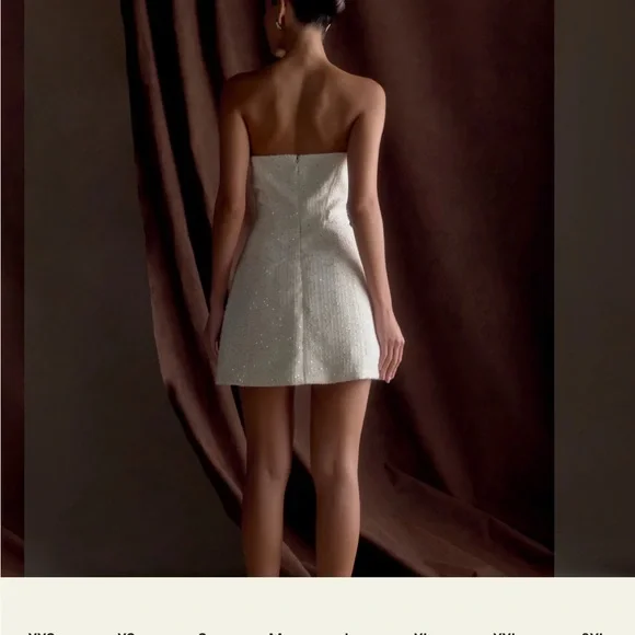 Tweed Corset Mini Dress - White - Picture 4 of 6